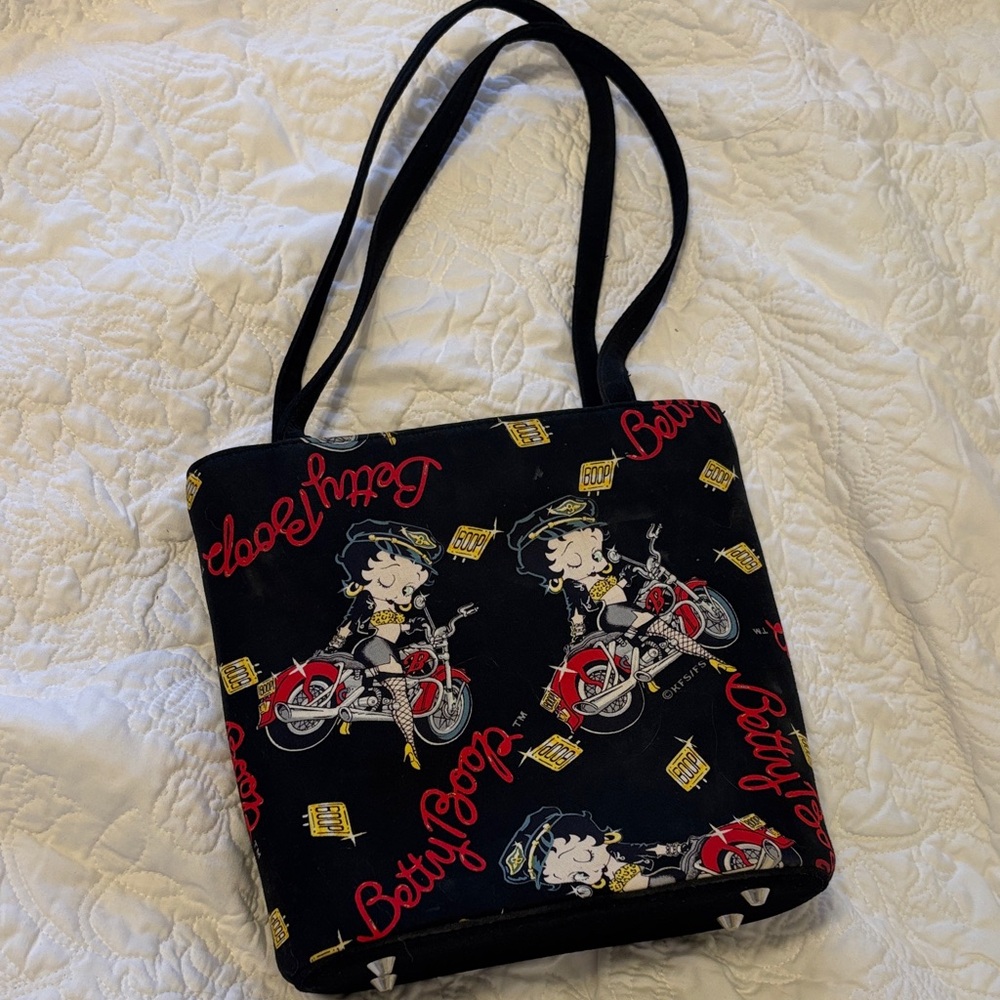 Betty Boop Black and Red Motorcycle Tote